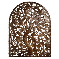 Tree of life recycled oil drum carving from Haiti