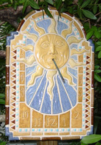 Garden Sun Dial, mosaic tiles