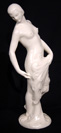 art nouveau nude fan dancer ceramic figure