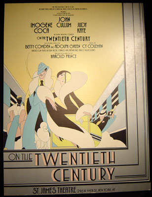 Poster for the1970s Broadway play On the Twentieth Century starring Imogene Coca and John Cullum
